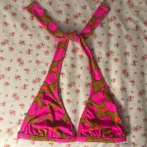 J.Crew Halter Cherry Bikini Top